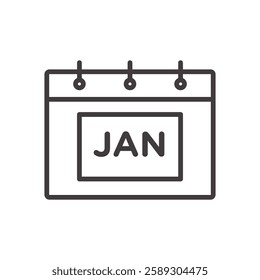 month icon isolated stroke in black color