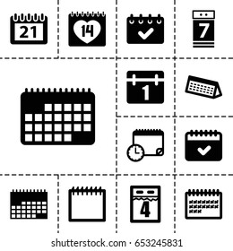Month icon. set of 13 filled monthicons such as calendar, 14 date