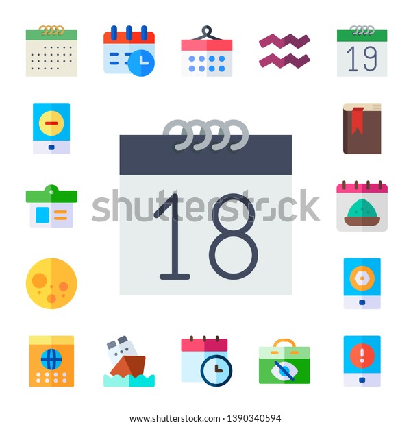 Month Icon Set 17 Flat Month Stock Vector (Royalty Free) 1390340594 ...