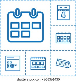 Month icon. set of 6 month outline icons such as calendar