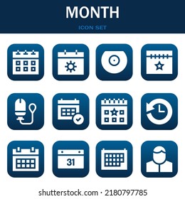 month icon set. Vector  illustrations related with Calendar, Calendar and Breast