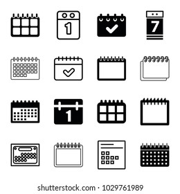 Month icons. set of 16 editable filled and outline month icons such as calendar, calendar 7 date