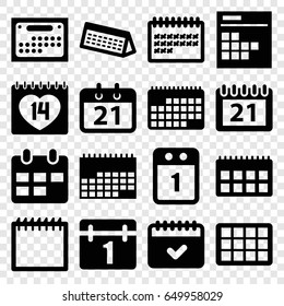 Month icons set. set of 16 month filled icons such as calendar, 14 date