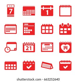 Month icons set. set of 16 month filled icons such as calendar, 14 date, calendar 7 date