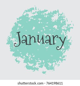Month January, Blue Vector Image. The word January is in Native Decoration. For Your Design, Calendar, Events, Congratulations.