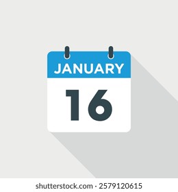 Month January Calendar Icon Vector Template