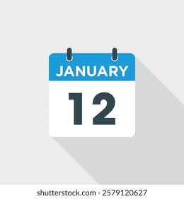 Month January Calendar Icon Vector Template