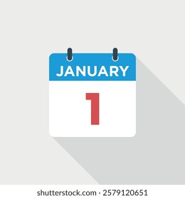 Month January Calendar Icon Vector Template