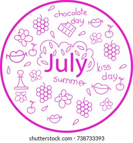 the month of July. holiday dates