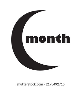 Month logo black simple design