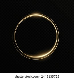 Month made of gold particles.shining sparkles.Frame.Vector image of a golden sparkling circle of stardust.	