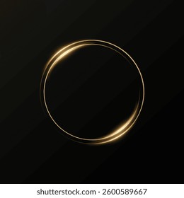 Month made of gold particles.shining sparkles.Frame.Vector image of a golden sparkling circle of stardust.