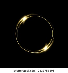 Monat aus Goldpartikeln.glitzernden Funkeln.Rahmen.Vektorbild eines goldenen funkelnden Kreises aus Sternenstaub.