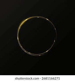 Mes hecho de partículas de oro. brillantes destellos. Marco. Imagen de Vector de un círculo brillante dorado de polvo de estrellas.	