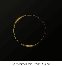 Mes hecho de partículas de oro. brillantes destellos. Marco. Imagen de Vector de un círculo brillante dorado de polvo de estrellas.	
