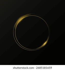 Mes hecho de partículas de oro. brillantes destellos. Marco. Imagen de Vector de un círculo brillante dorado de polvo de estrellas.	