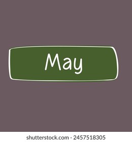Month may word sticker or clipart vector illustration, hello may
