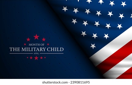 Month Of the Military Child Is April Background Vector Illustration