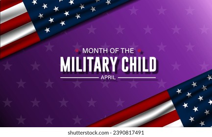 Month Of the Military Child Is April Background Vector Illustration