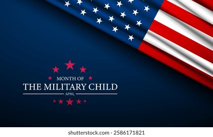 Month Of the Military Child Is April Background Vector Illustration