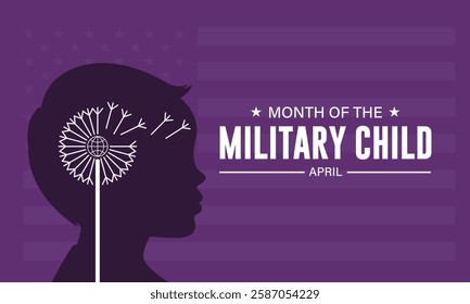 Month Of the Military Child Is April Background Vector Illustration