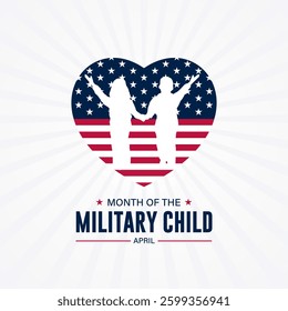 Month Of the Military Child Is April Background Vector Illustration