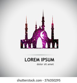 A month and a mosque. Vector