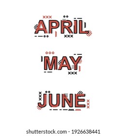 Month name with abstract typography design. Easy to edit with vector file. Can use for your creative content. Especially for design elements.