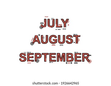 Month name with typography style design. Easy to edit with vector file. Can use for your creative content. Especially for design elements.