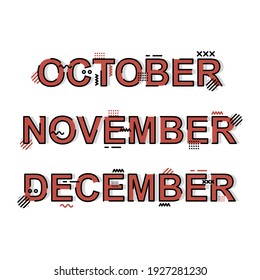 Month name with typography style design. Easy to edit with vector file. Can use for your creative content. Especially for design elements.