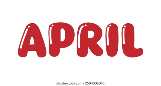 Month name vector file isolated on white background.