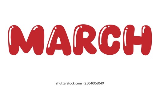 Month name vector file isolated on white background.