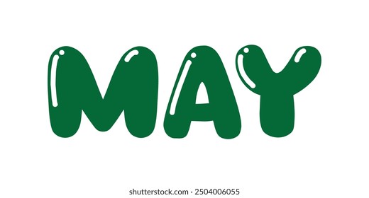 Month name vector file isolated on white background.