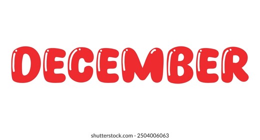 Month name vector file isolated on white background.