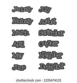 Month Name Word Sticker