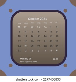 Month of October calendar design concept.