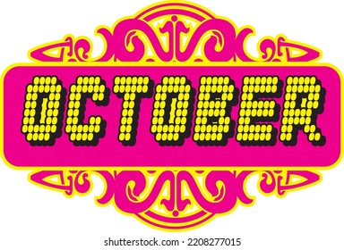 MONATLICHE OKTOBER-CALENDAR-VEKTORGRAFIK
