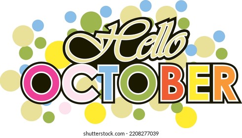 MONTH OCTOBER CALENDAR  VECTOR ILLUSTRATION