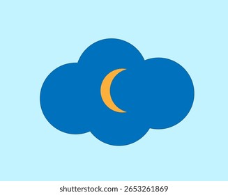 a month on a blue cloud background