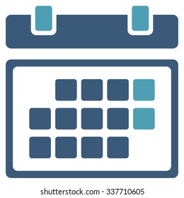 Month Organizer vector icon. Style is bicolor flat symbol, cyan and blue colors, rounded angles, white background.
