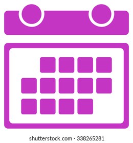 Month Organizer vector icon. Style is flat symbol, violet color, rounded angles, white background.