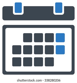 Month Organizer vector icon. Style is bicolor flat symbol, smooth blue colors, rounded angles, white background.