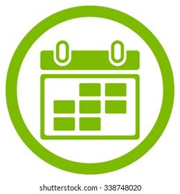 Month Organizer vector icon. Style is flat rounded symbol, eco green color, rounded angles, white background.