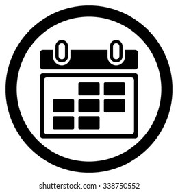 Month Organizer vector icon. Style is flat rounded symbol, black color, rounded angles, white background.