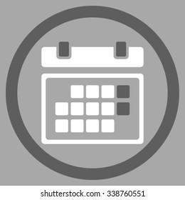 Month Organizer vector icon. Style is bicolor flat rounded symbol, dark gray and white colors, rounded angles, silver background.