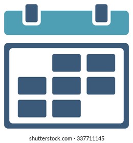 Month Plan vector icon. Style is bicolor flat symbol, cyan and blue colors, rounded angles, white background.
