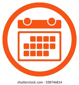 Month Plan vector icon. Style is flat rounded symbol, orange color, rounded angles, white background.