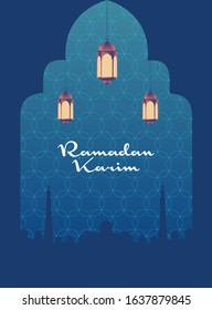 Month of Ramadan Background with Mosque