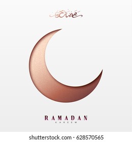 Month Ramadan greeting card with arabic calligraphy Ramadan Kareem. Islamic background half a month.