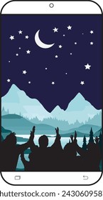 In the month of Ramadan, people are rejoicing when they see the moon in the night sky.  